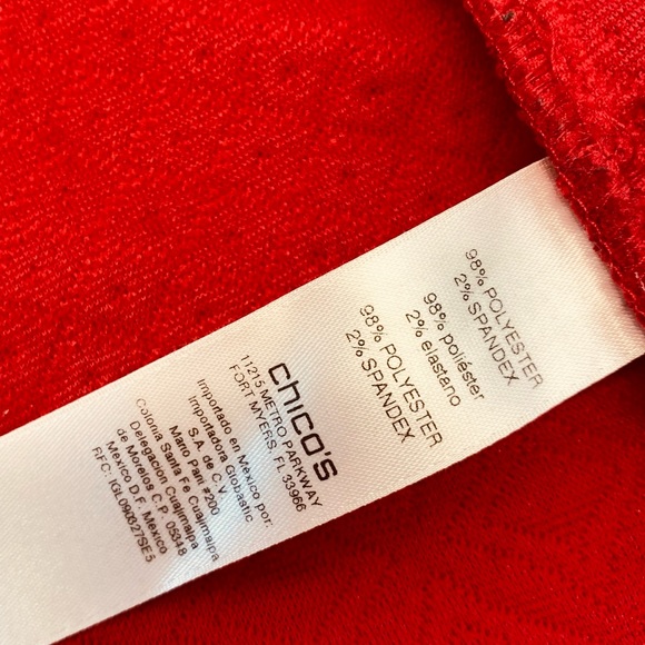 Chico’s Quilted Red Jacket Zipper Pockets Size Small Like New - Picture 14 of 16